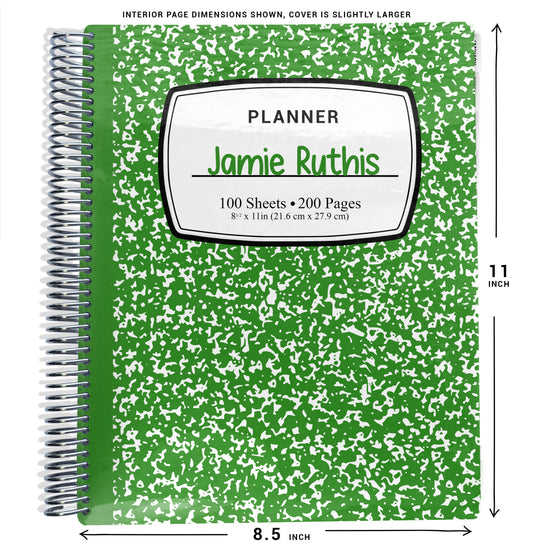 Teacher Checklist Planner - Green Composition