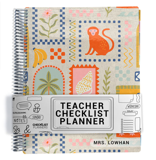 mural art illustrations on planner Notebook with spiral binding on a white background