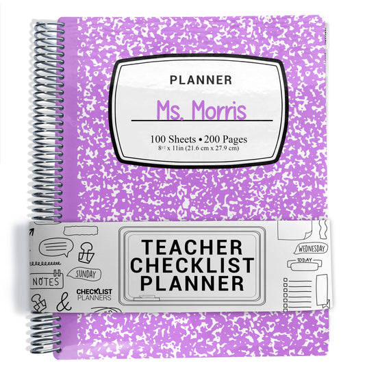 Teacher Checklist Planner - Purple Composition