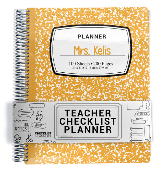 Teacher Checklist Planner - Yellow Composition