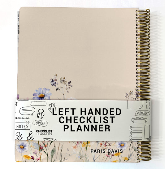 Left Hand Checklist Planner - Wildflowers