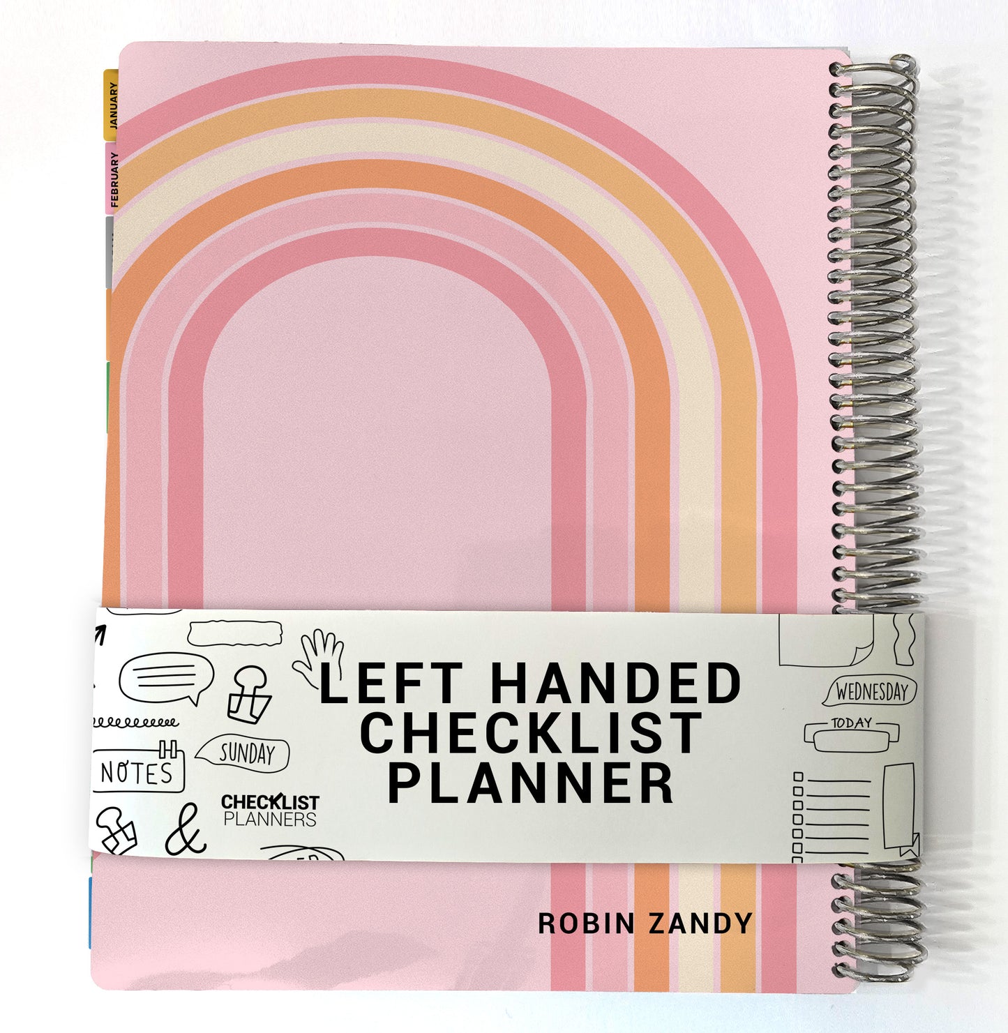 Left Hand Checklist Planner - Retro Rainbow