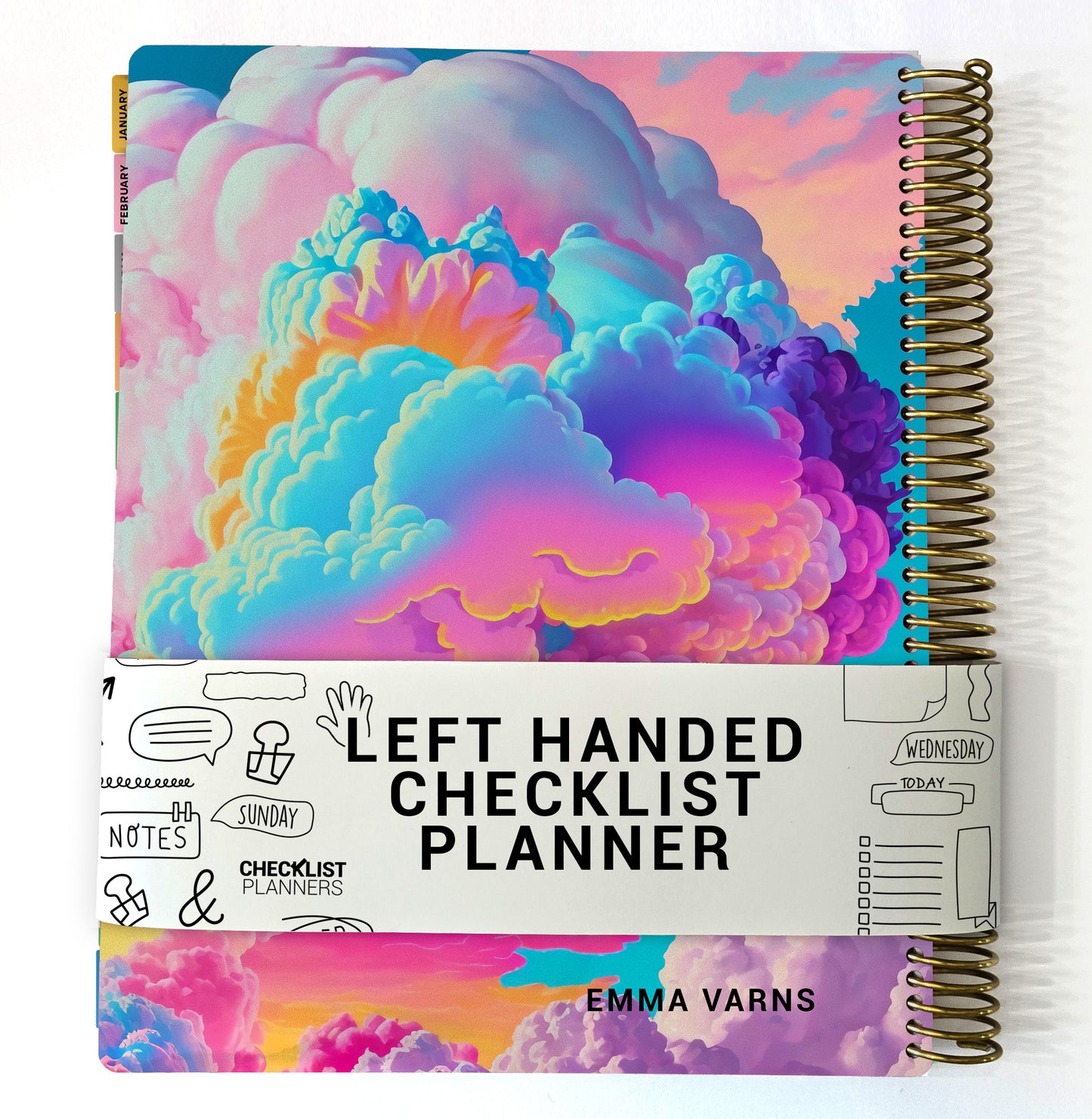 Left Hand Checklist Planner - Cotton Candy Clouds