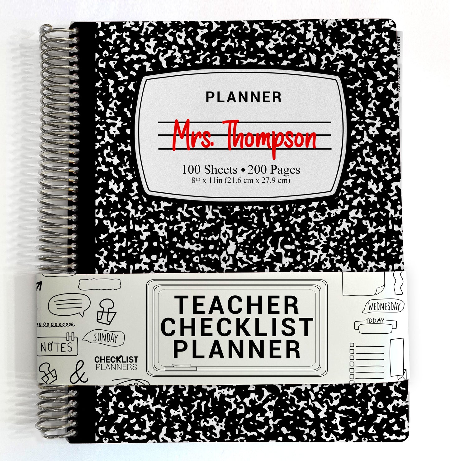 Teacher Checklist Planner - Black Composition