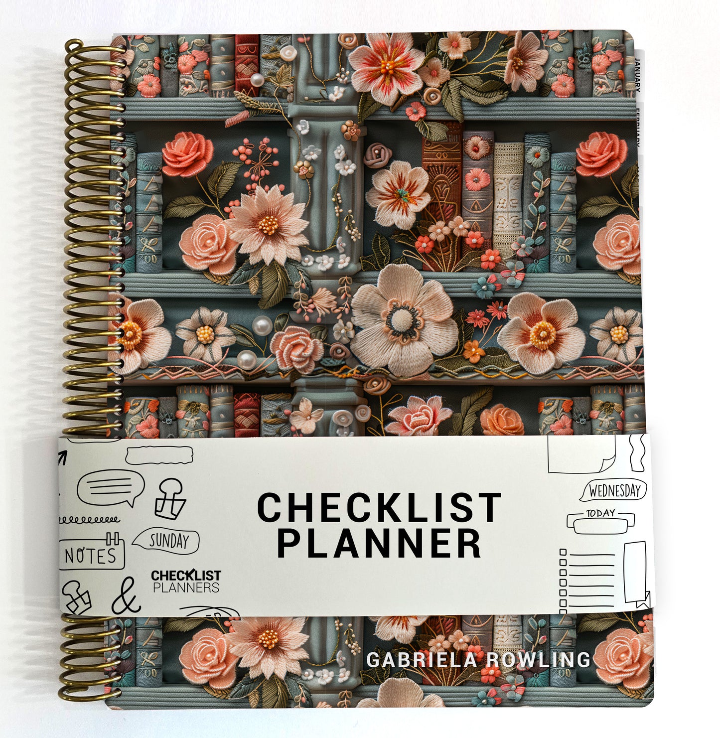 Checklist Planner - Flower Bookshelf