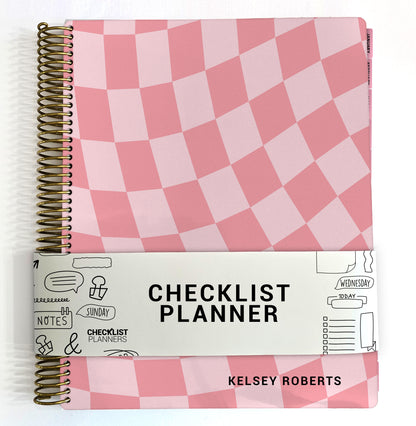 Checklist Planner - Pink Wavy Checker