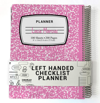 Left Hand Checklist Planner - Pink Composition