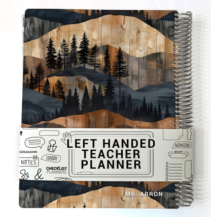 Left Hand Teacher Checklist Planner - Mountains