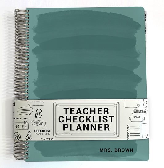 Teacher Checklist Planner - Blued Greens