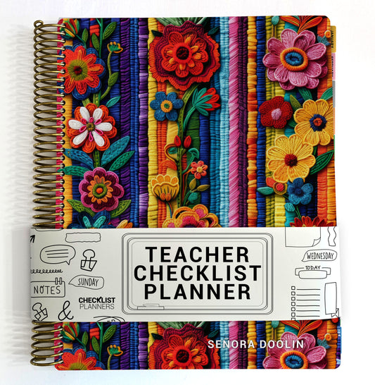 Teacher Checklist Planner - Mexican Floral