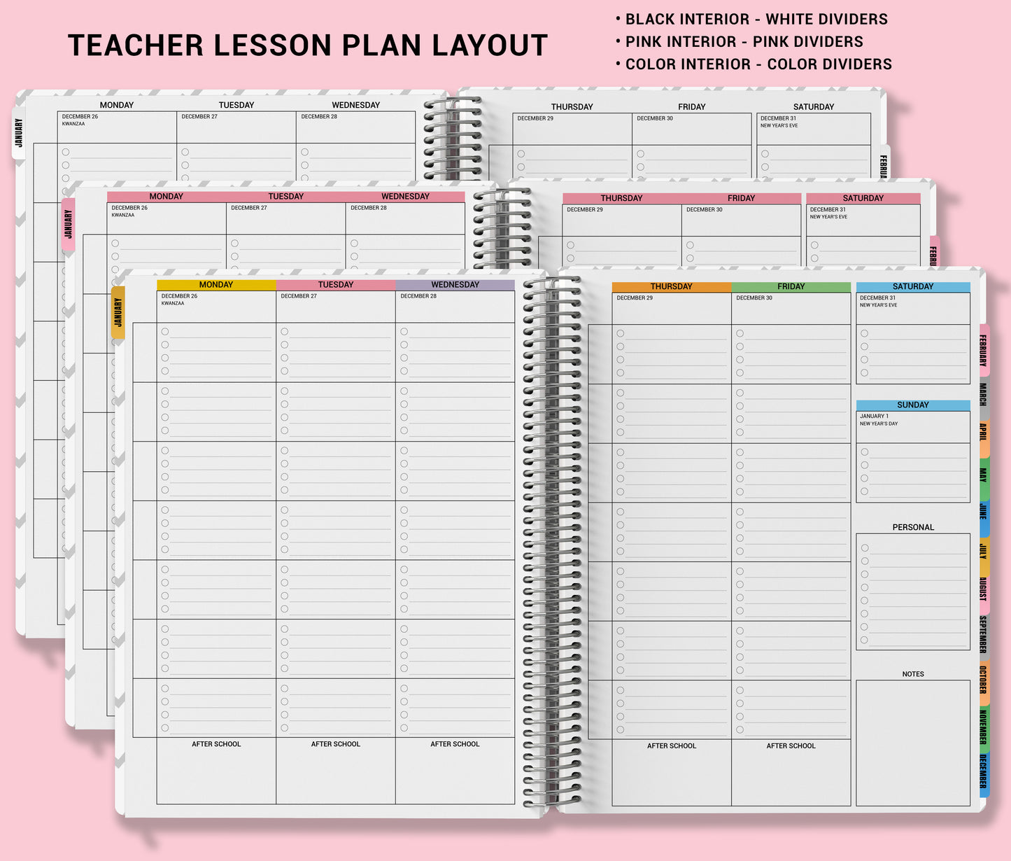 Teacher Checklist Planner - Pink Composition