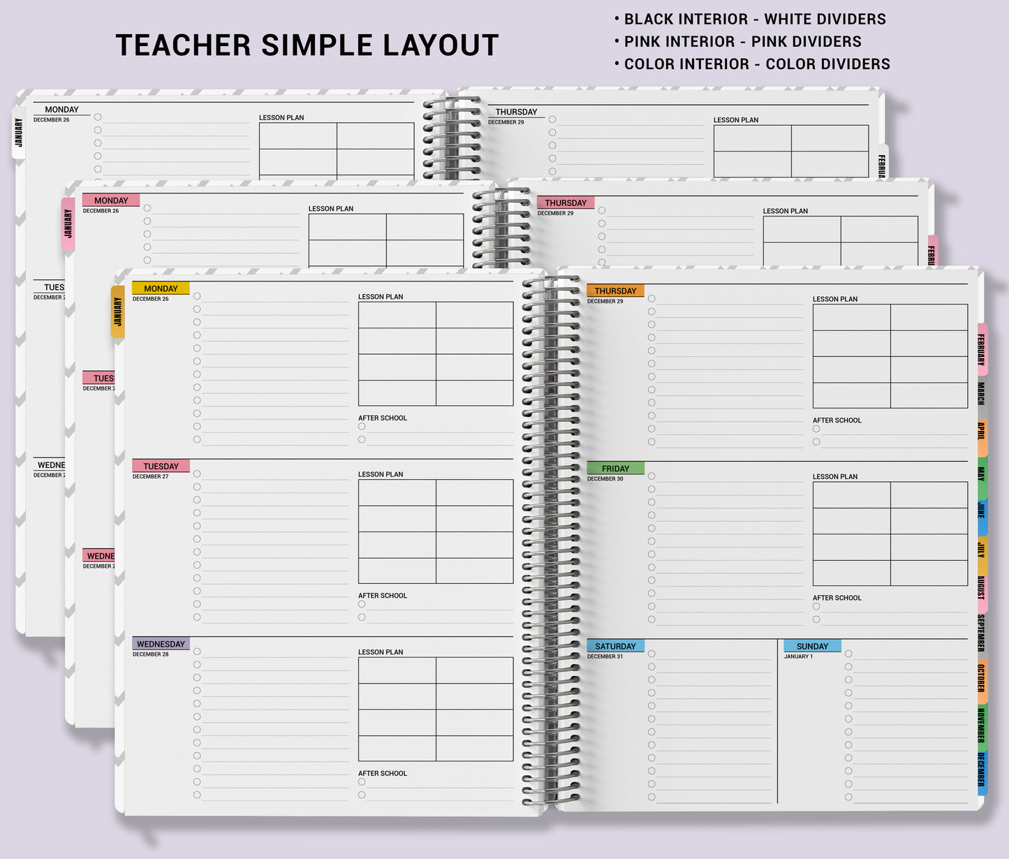 Teacher Checklist Planner - Pink Composition