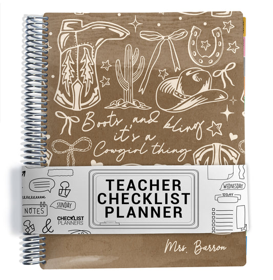 Teacher Checklist Planner - Boots and Bling