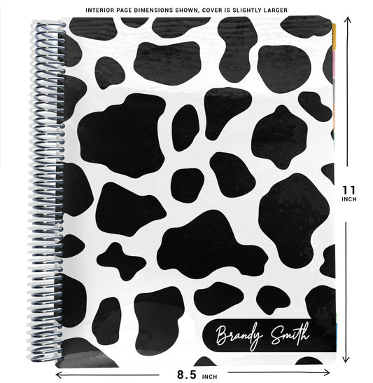 Teacher Checklist Planner - Cow Print