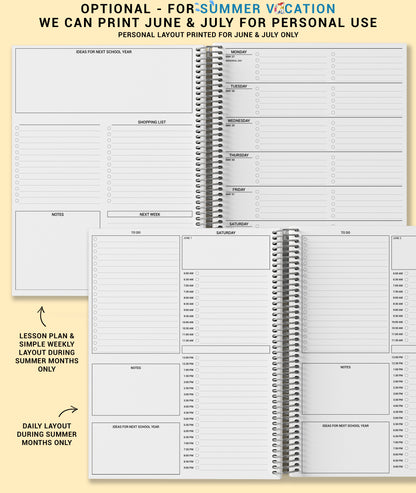 a spiral bound planner with the words, we can print june to july for personal