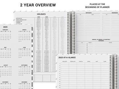 a spiral bound planner with two year over view