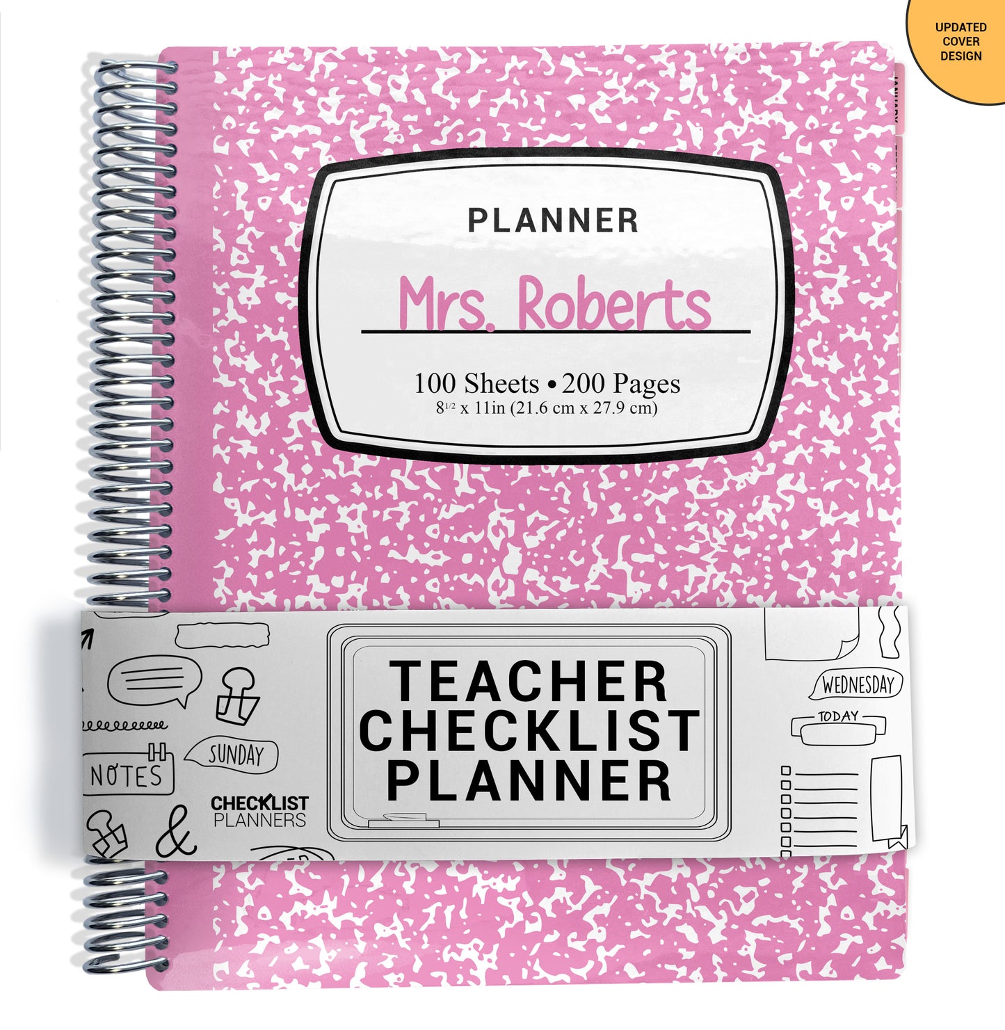 Teacher Checklist Planner - Pink Composition