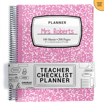 Teacher Checklist Planner - Pink Composition