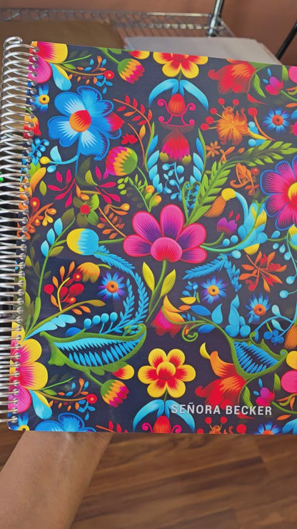 Teacher Checklist Planner - Mexican Flowers