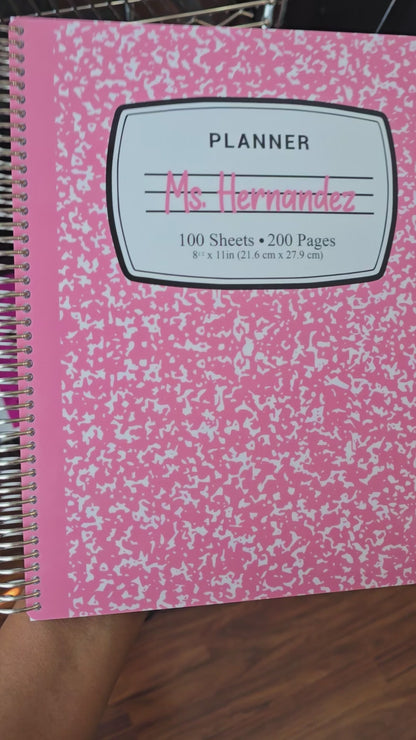 Teacher Checklist Planner - Pink Composition