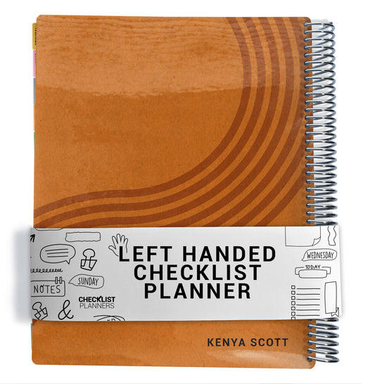 Left Hand Checklist Planner - Pumpkin Curve
