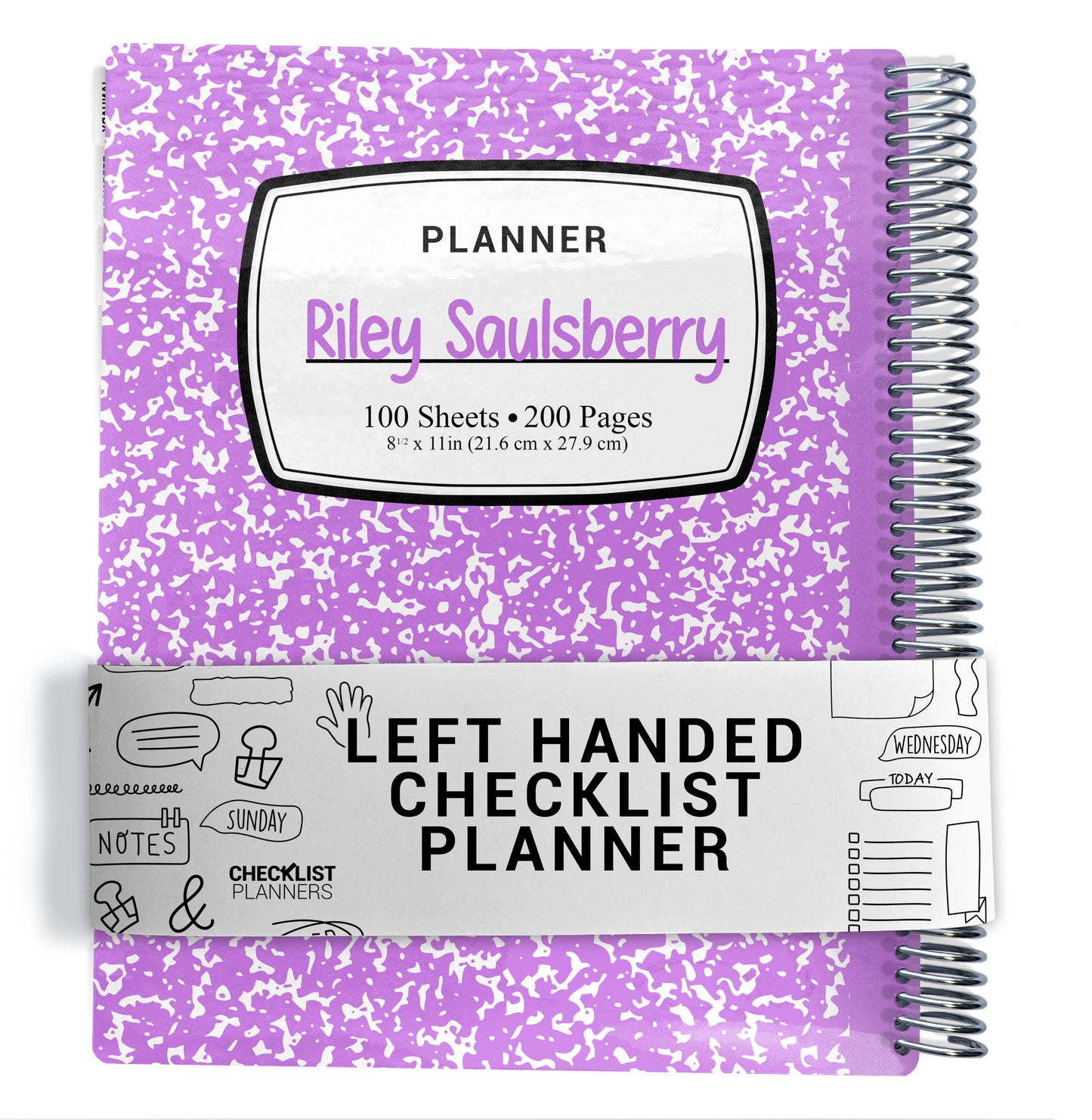 Left Hand Checklist Planner - Purple Composition