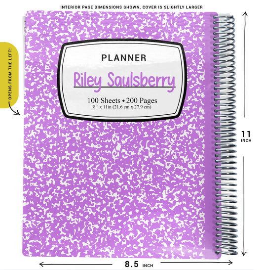 Left Hand Checklist Planner - Purple Composition